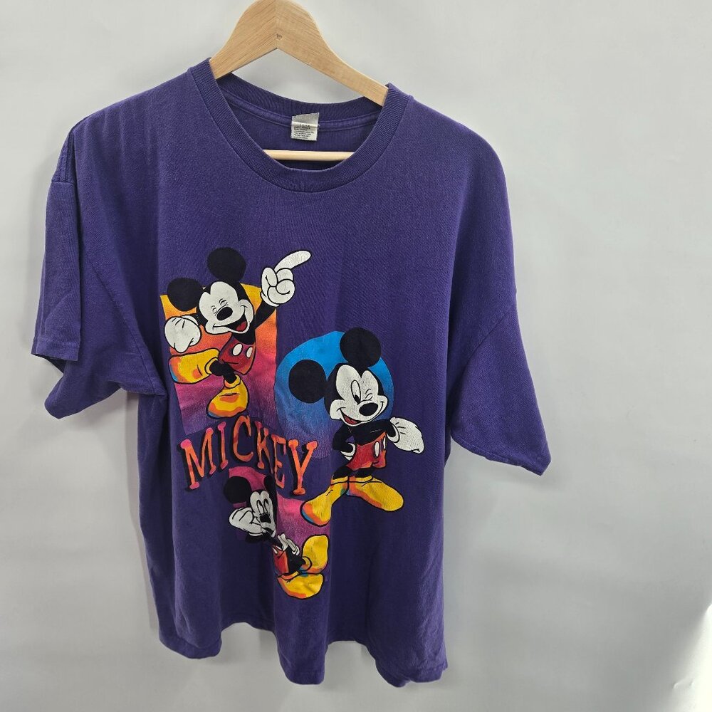 Vintage Mickey Unlimited Land An' Sea Short Sleeved Y2K T-Shirt Size 14/16